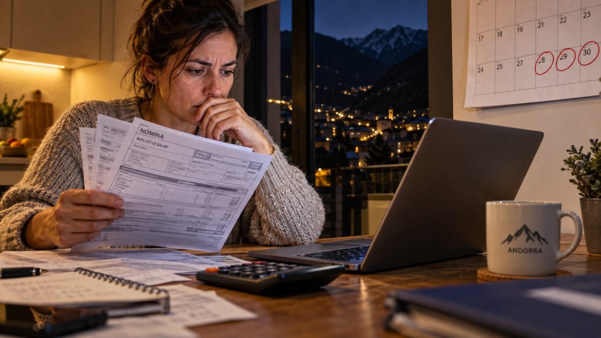 Contribuyente prepara la declaración de la renta en Andorra con sus nóminas