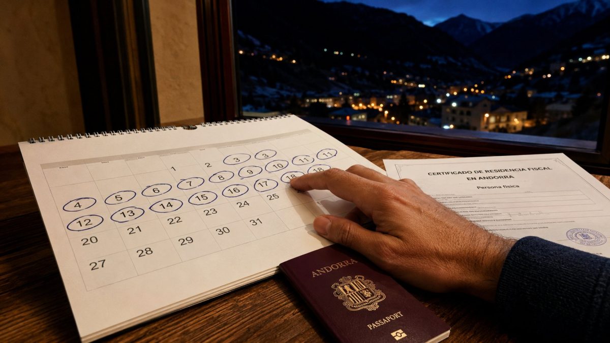 Calendario, pasaporte y certificado de residencia fiscal en Andorra